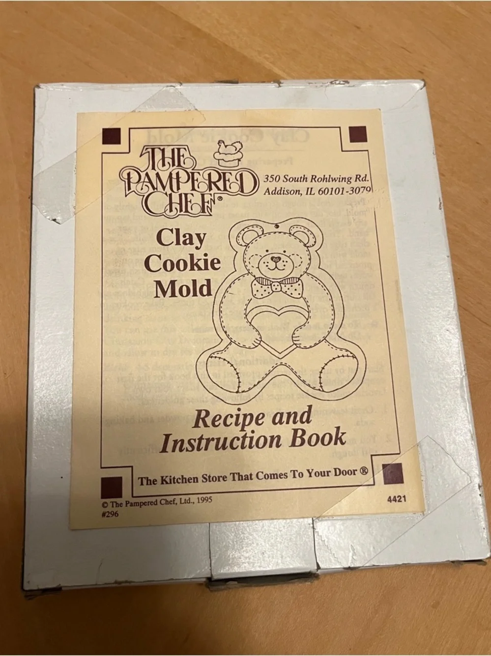 The Pampered Chef Teddy Bear Heart Clay Cookie Mold
